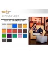 Genius 4D - Poggia piedi gonfiabile Puff Floor (federa e anima) - Colori "Color"