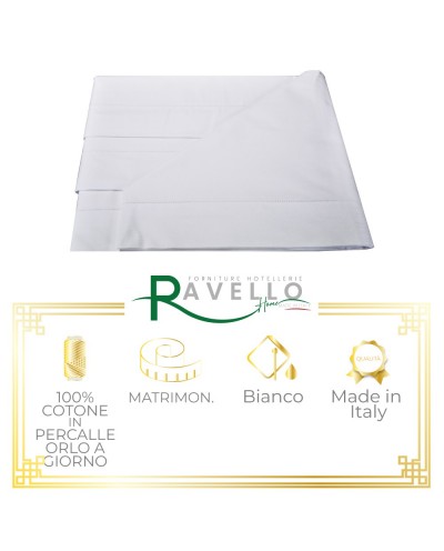 Completo Puro Cotone in Percalle con Orlo a Giorno Ravello Home