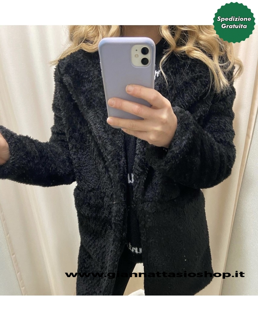 Cappotto teddy nero