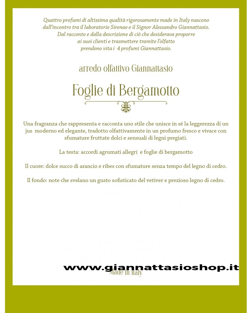 Bergamotto - Profumatore ambiente - Made Italy
