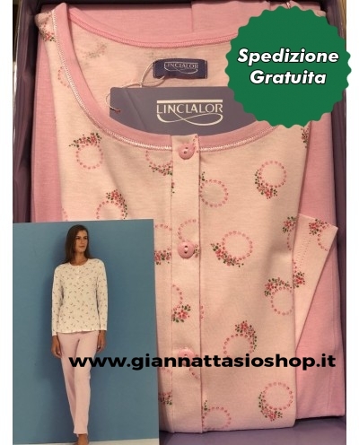 Pigiama aperto avanti 100% cotone Linclalor