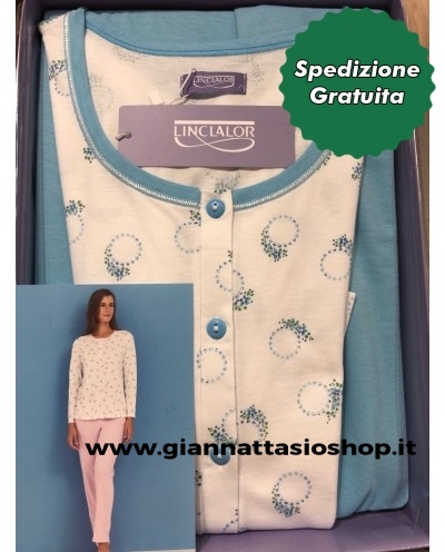 Pigiama aperto avanti 100% cotone Linclalor