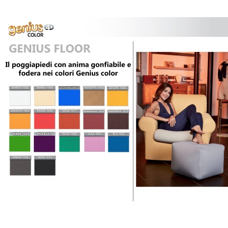 Poggiapiedi gonfiabile Puff Floor (federa e anima) - Colori Color -  Genius 4D