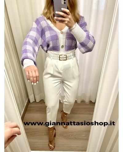 Pantalone vita  alta doppia cintura