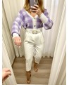Pantalone vita  alta doppia cintura