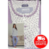 Pigiama serafino 3 bottoni 100% cotone Linclalor Donna