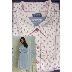 Camicia da notte con colletto cotone caldo interlook Linclalor