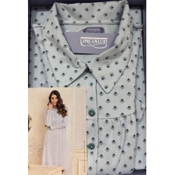 Camicia da notte con colletto cotone caldo interlook Linclalor