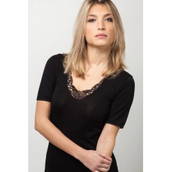 Madiva Mezza Manica con pizzo Lana e Seta Donna Cinzia