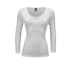 Madiva Manica Lunga con pizzo Lana e Seta Donna Cinzia