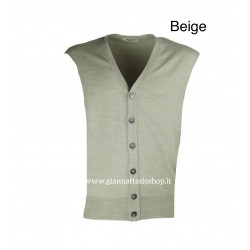 Gilet con bottoni misto lana merinos made in italy