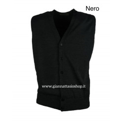 Gilet con bottoni misto lana merinos made in italy