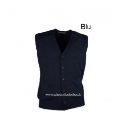 Gilet con bottoni misto lana merinos made in italy