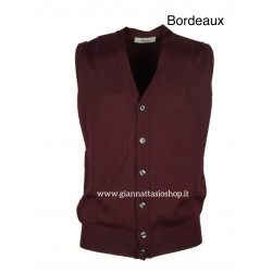 Gilet con bottoni misto lana merinos made in italy