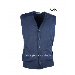 Gilet con bottoni misto lana merinos made in italy