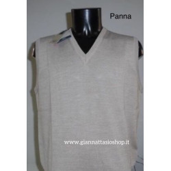 Gilet scollo a V misto lana merinos made in italy