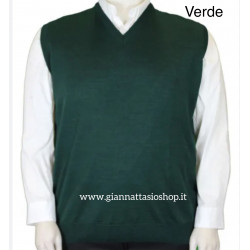 Gilet scollo a V misto lana merinos made in italy