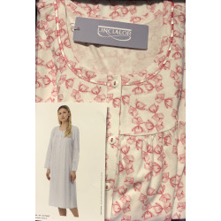 Camicia da notte manica lunga in 100% cotone Linclalor