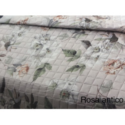 Copriletto trapuntato in saia jacquard di puro cotone Gabel "Peony""