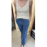 Jeans modello Wide Leg con elastico e cordoncino in vita