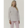 Pigiama serafino 3 bottoni in 100% cotone leggero Linclalor Donna