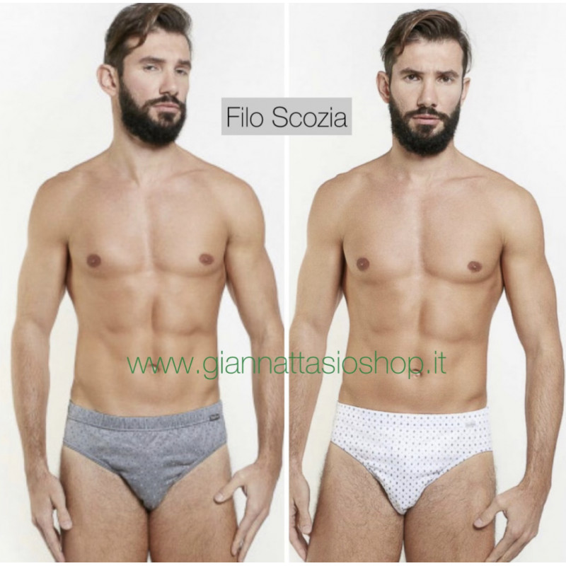 Slip 100% in filo di scozia bianco e colorato uomo Nottingham