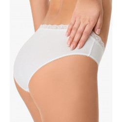 OFFERTA 2 Slip in cotone organico con bordo in pizzo Donna Golden Lady
