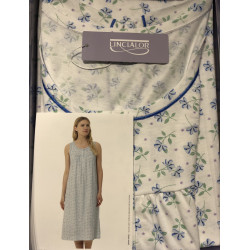 Camicia da notte spalla larga in cotone 100% Linclalor Donna