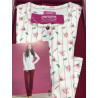 Pigiama serafino manica lunga in 100% cotone caldo Linclalor Donna