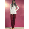 Pigiama serafino manica lunga in 100% cotone caldo Linclalor Donna