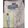 Pigiama serafino manica lunga in 100% cotone caldo Linclalor Donna
